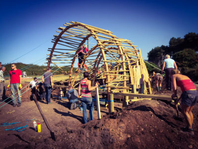 Watchet community builds a pavilion in a community garden