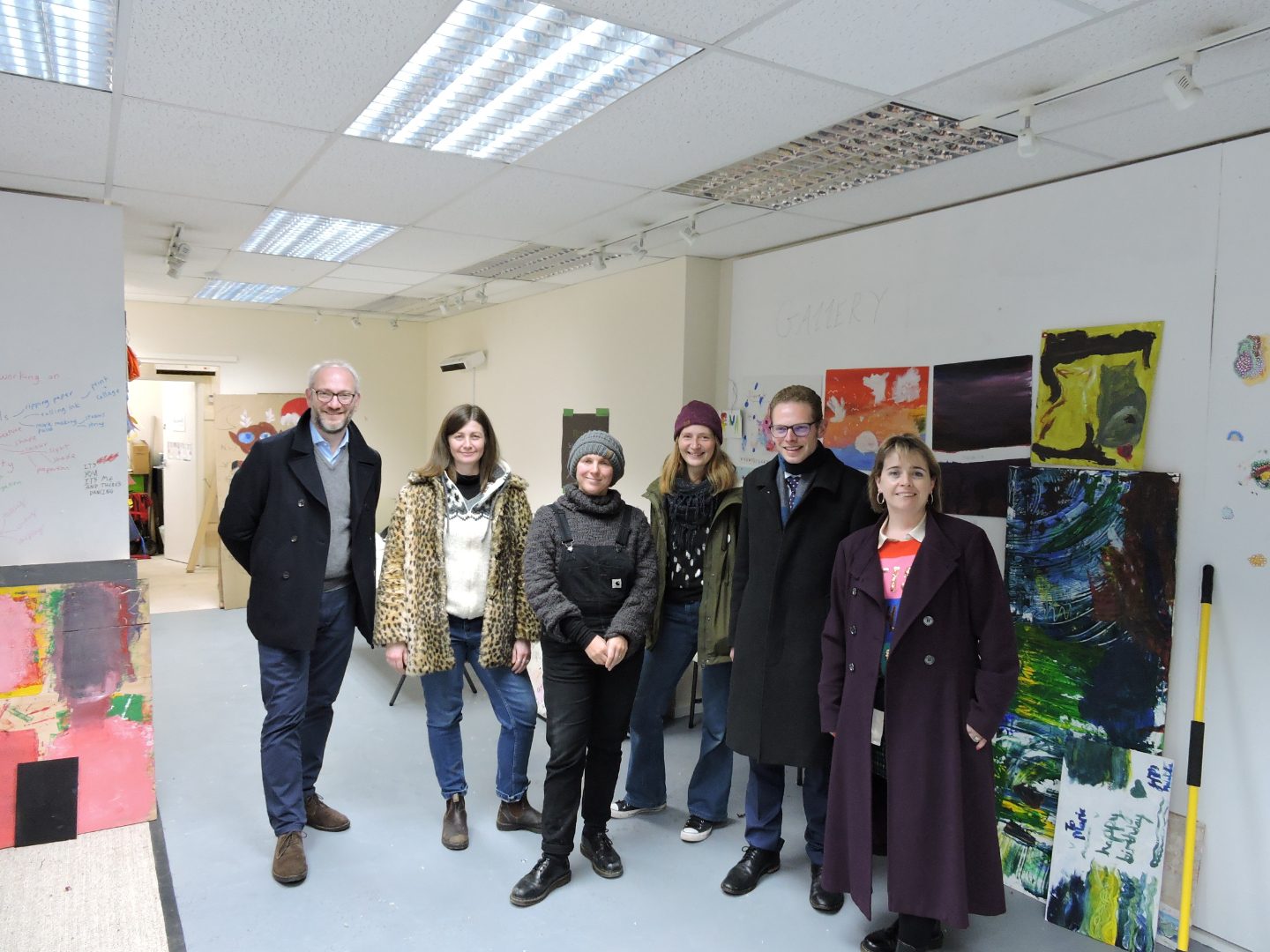 Urban Wilderness at Longton Exchange group photo Tim Davies-Pugh, Cllr. Abi Brown, and Jack Brereton MP visit Urban Wilderness at Longton Exchange.